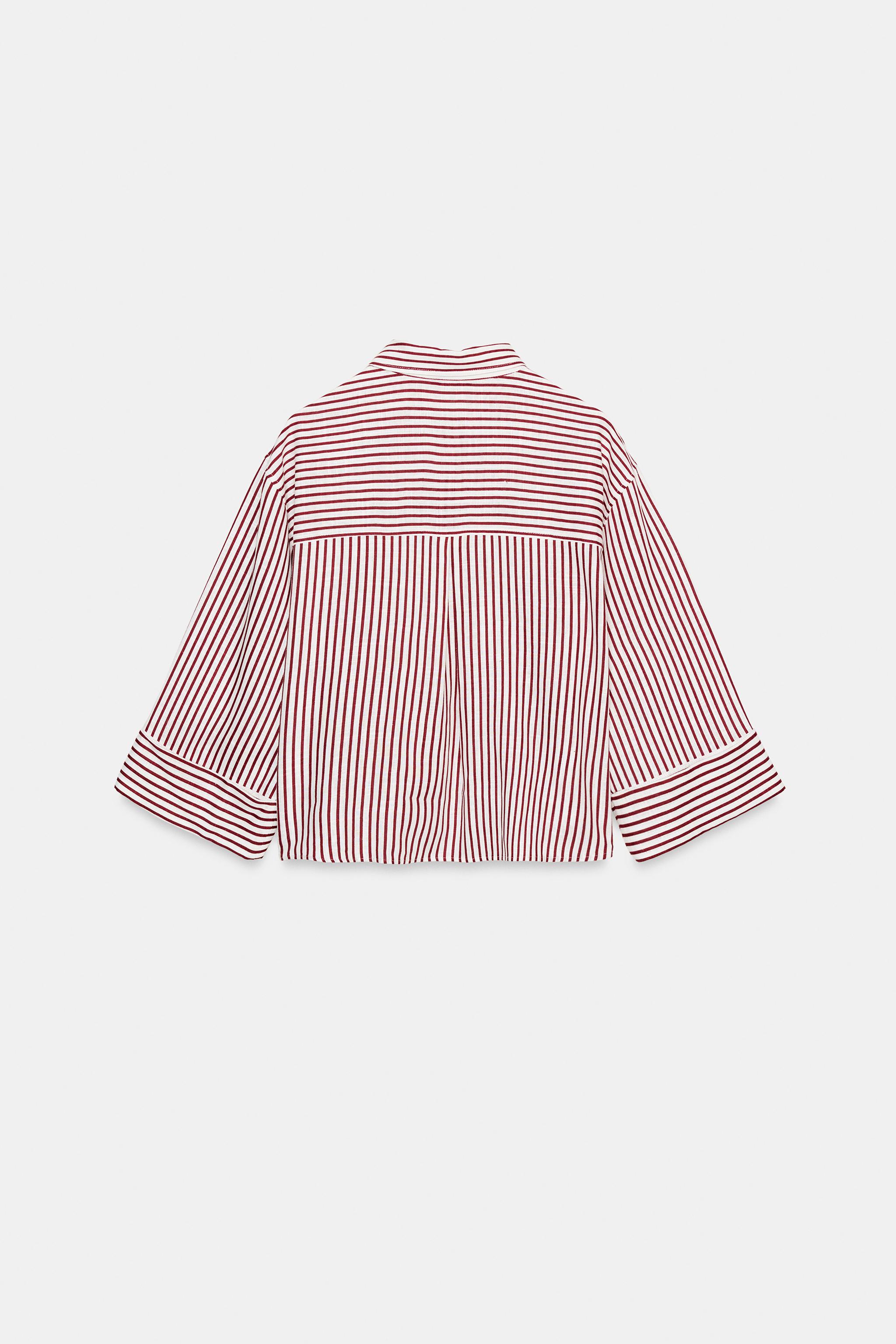 CHEMISE À RAYURES AVEC LIN
